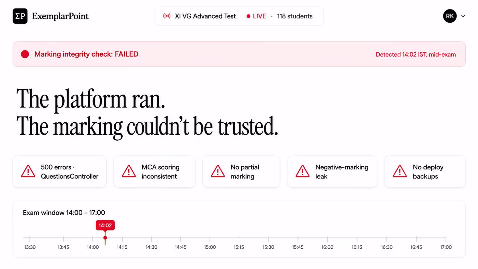 500 Errors Mid-Exam