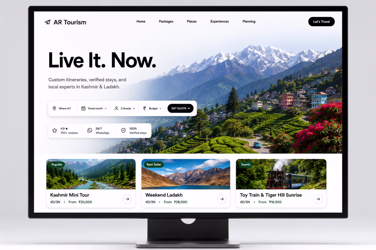 ARTourism desktop — destinations