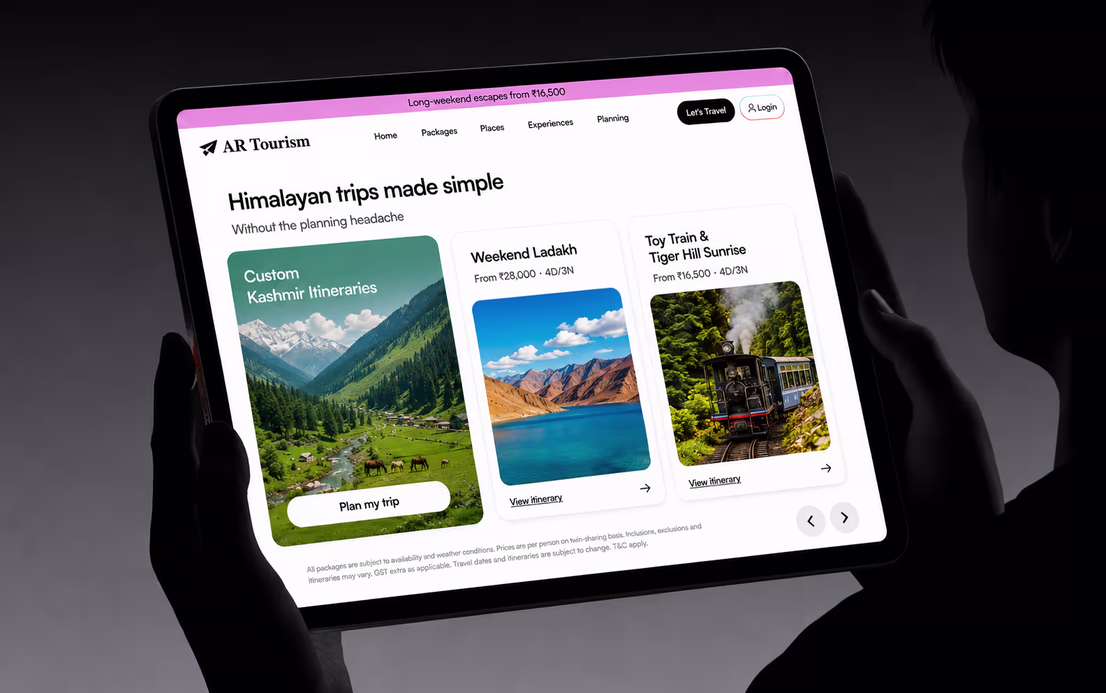 ARTourism — tablet view