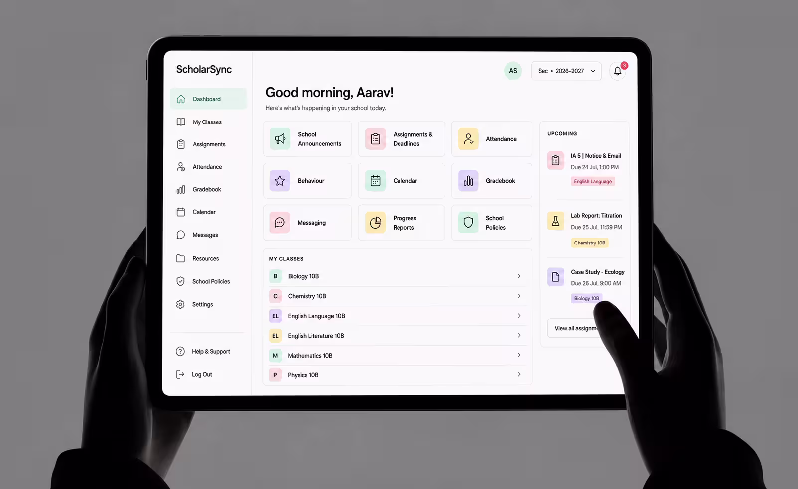 ScholarSync interface screen 3